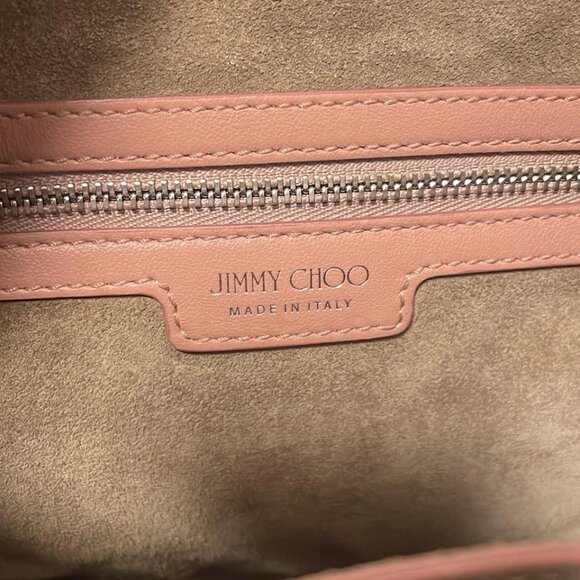 Auth JIMMY CHOO MADELINE - Pink Leather Handbag - Picture 8 of 14